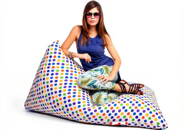 Yellow Orange Polka Dot Bean Bags HOME STORIEZ Comfortable-5