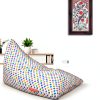 Yellow Orange Polka Dot Bean Bags HOME STORIEZ Comfortable-1