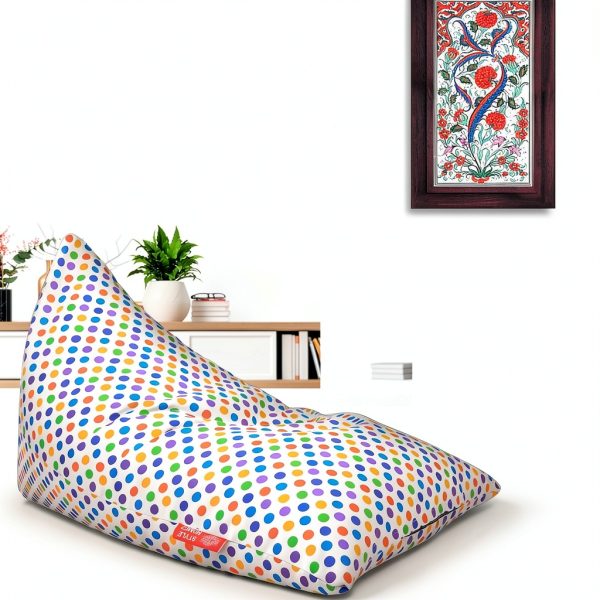 Yellow Orange Polka Dot Bean Bags HOME STORIEZ Comfortable-1