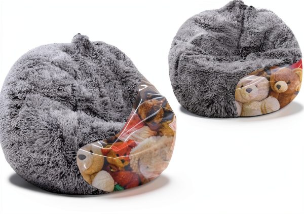 Kisoy Bean Bag Cover Microfiber Round L Adults-3