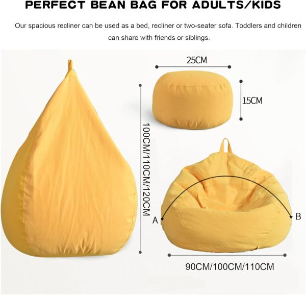 HSDXBA Bean Bag Chair Cover Cotton Linen Home Decor-1