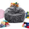Kisoy Bean Bag Cover Microfiber Round L Adults-2
