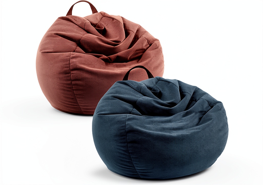 Round Bean Bag Cover in a living room