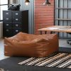 KBZSlyn Brown Empty Cover Ottoman Leather Bag-4