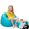 Sea Blue Ottoman Stool Beanbag Pouf SXBCyan Home Decor-3