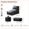 KBZSlyn Faux Leather Bean Bag Cover Furniture-1