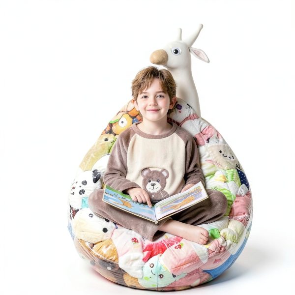BETIMFAN Transparent Bean Bag Chair Cover for Kids-2