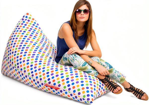 Yellow Orange Polka Dot Bean Bags HOME STORIEZ Comfortable-4