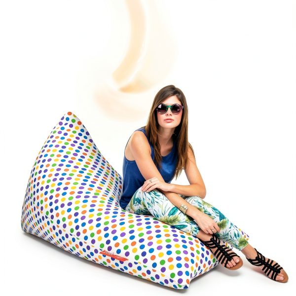 Yellow Orange Polka Dot Bean Bags HOME STORIEZ Comfortable-2